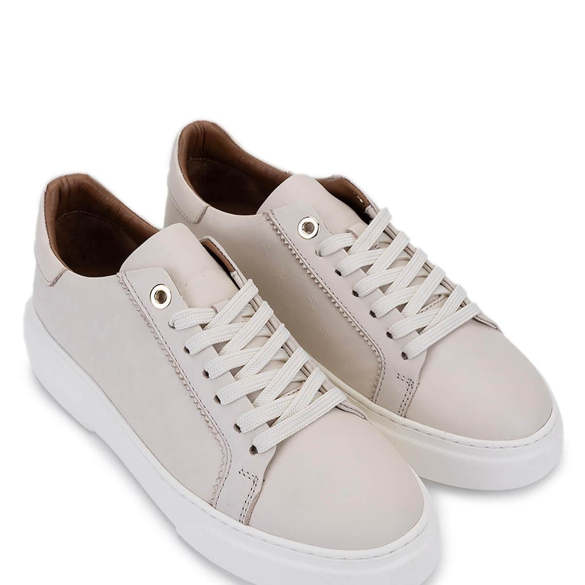 Tamer Tanca Kadın Hakiki Deri Bej Sneakers & Spor Ayakkabı