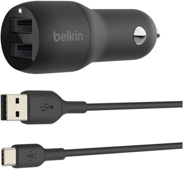  Belkin Çift USB Araç Şarj Cihazı 24 W + USB-C Kablosu (Boost Charge Çift Bağlantı Noktalı Araç Şarjı)