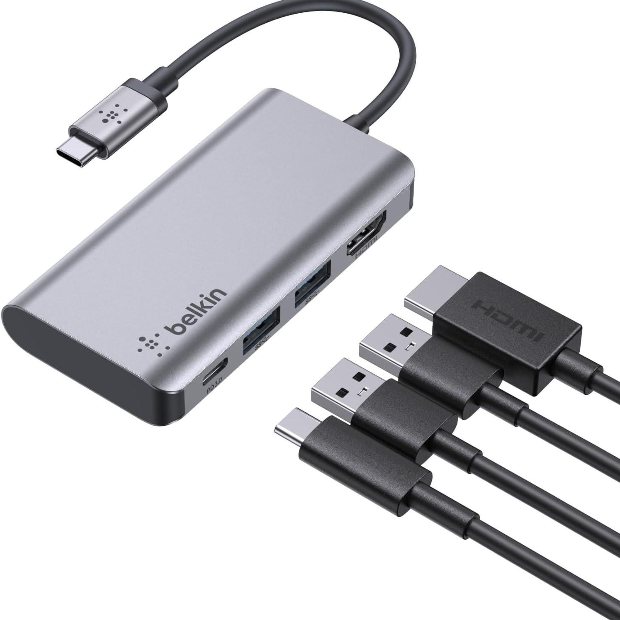 Belkin USB C 4'ü 1 Arada Çok Bağlantı Noktalı Adaptör