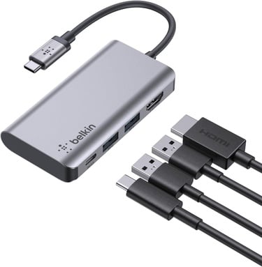  Belkin USB C 4'ü 1 Arada Çok Bağlantı Noktalı Adaptör