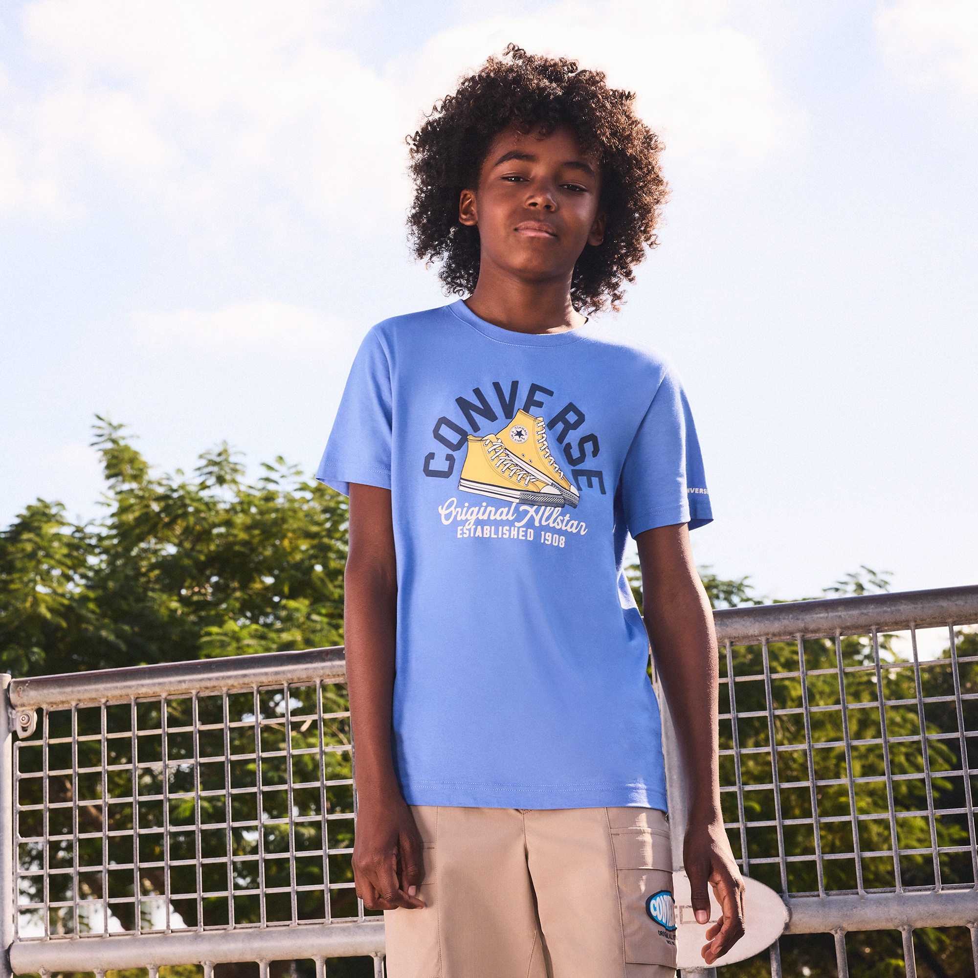 Converse Retro Remix Çocuk Mavi T-Shirt