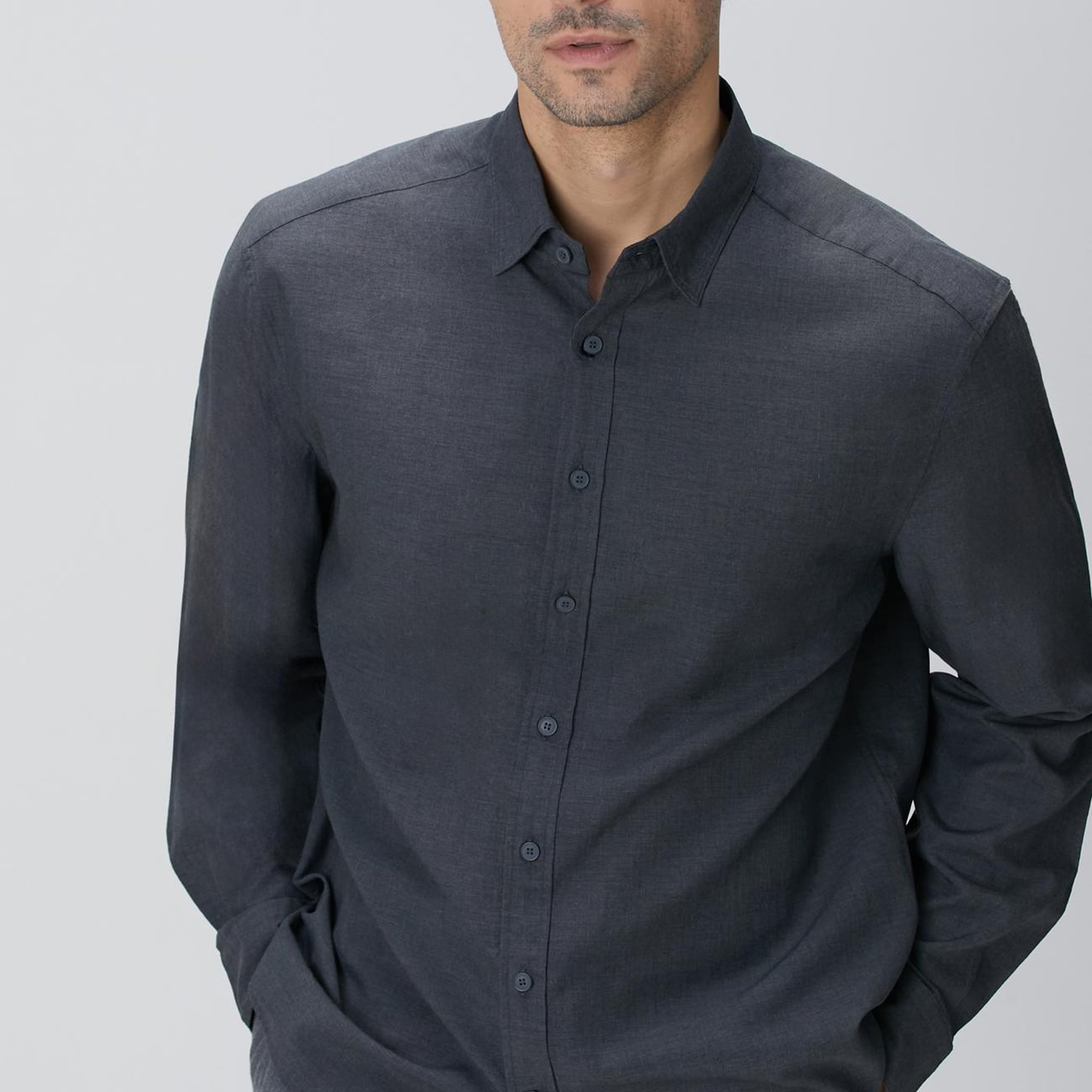 Network Erkek Antrasit Gömlek