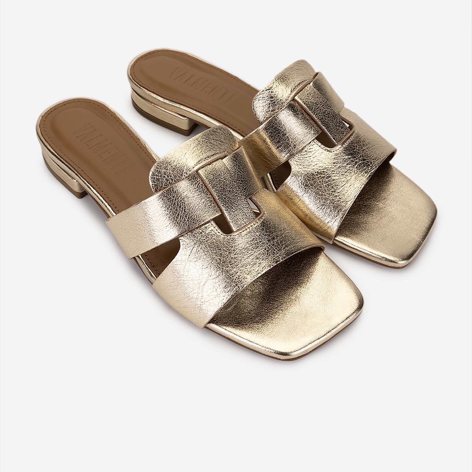 Valmenti Kadın Hakiki Deri Sarı Düz Terlik