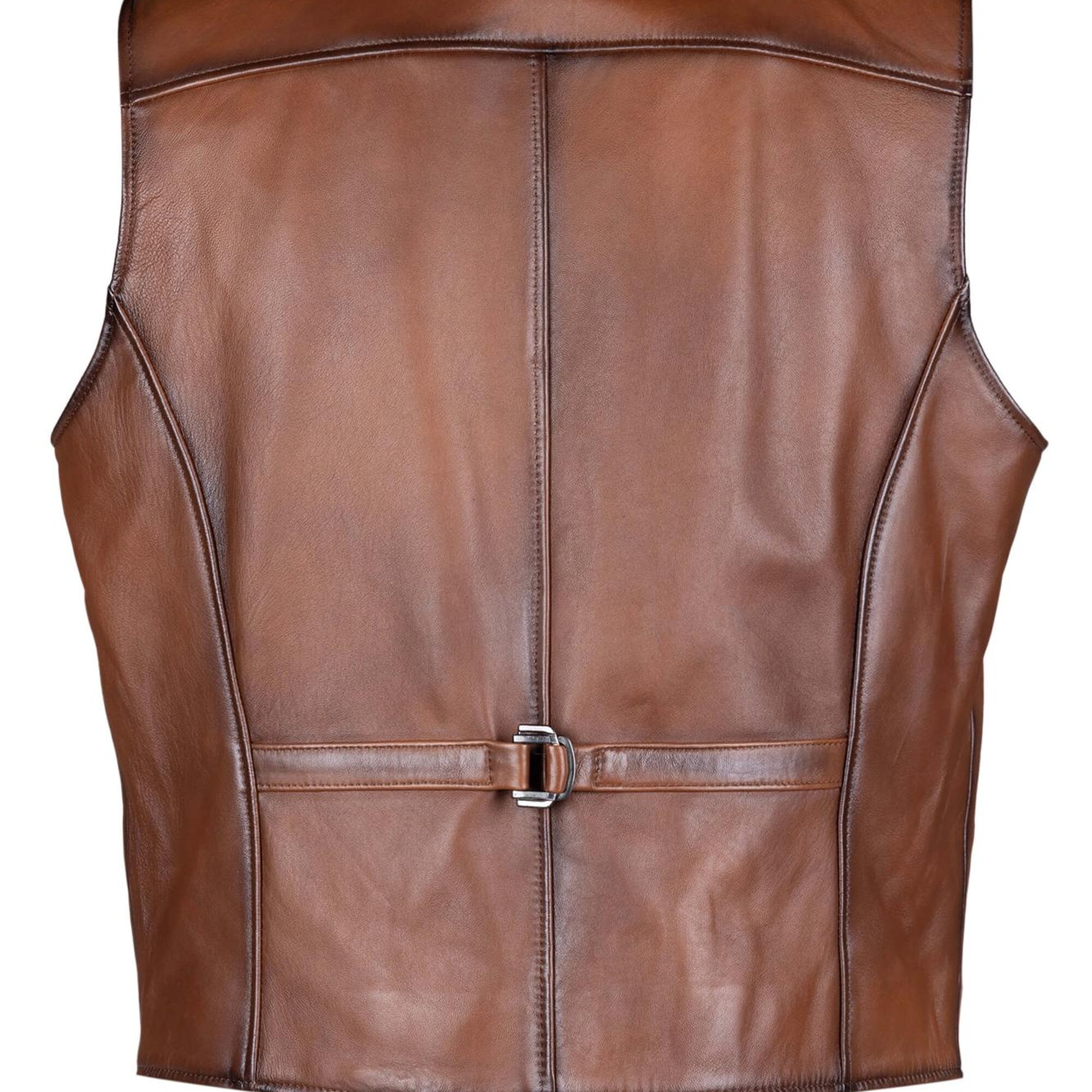 Tamer Tanca Erkek Hakiki Deri Taba Yelek Deri Mont