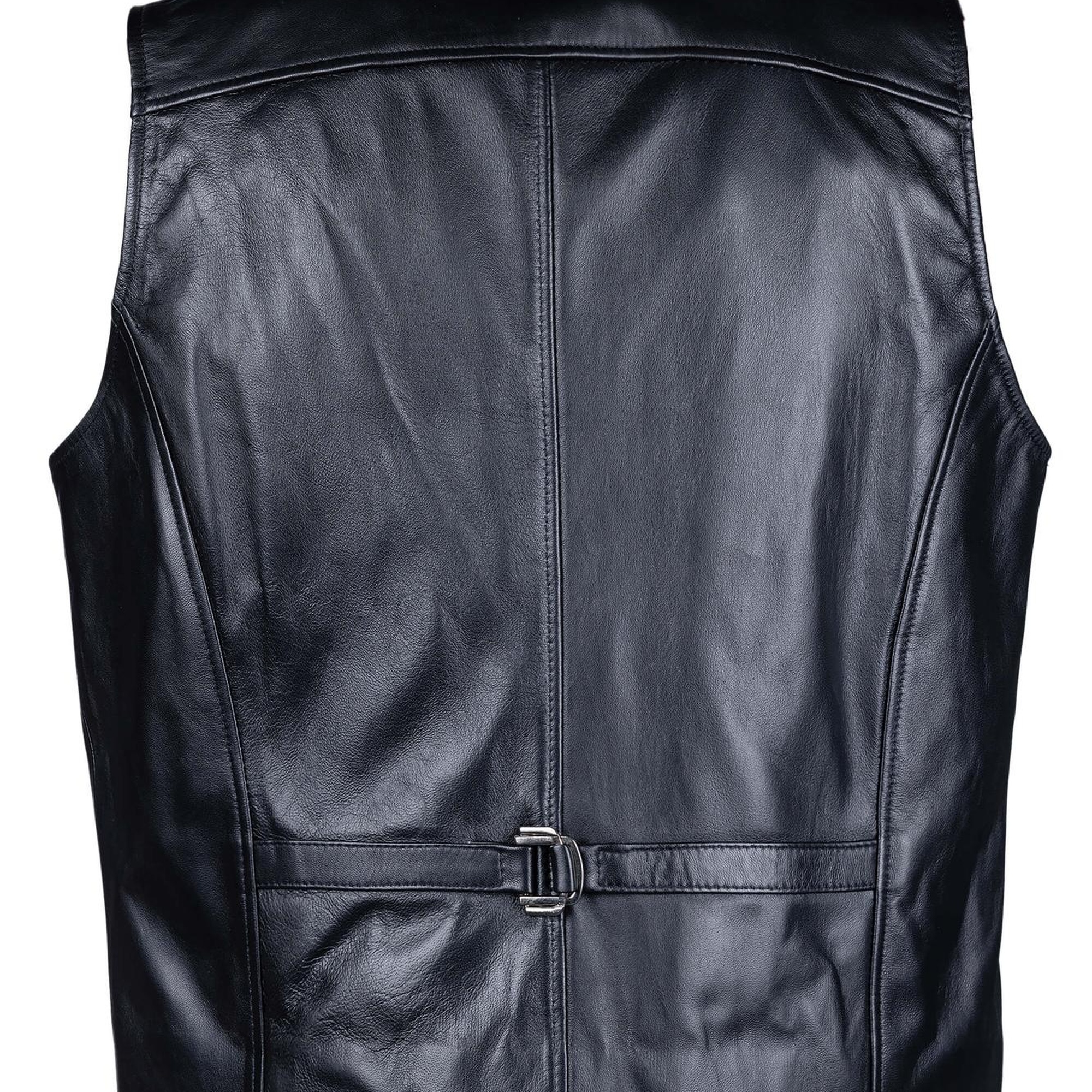 Tamer Tanca Erkek Hakiki Deri Siyah Yelek Deri Mont