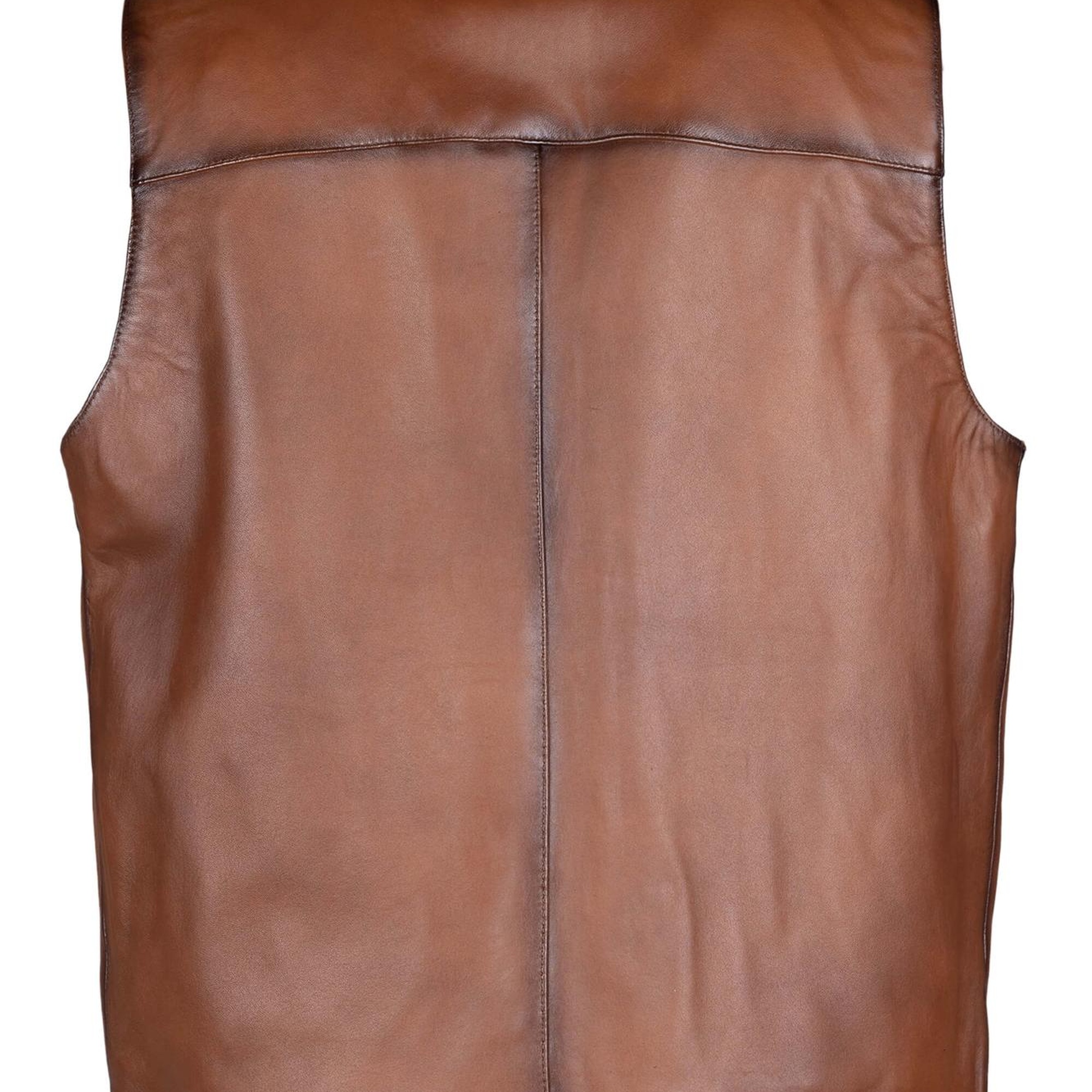 Tamer Tanca Erkek Hakiki Deri Taba Yelek Deri Mont