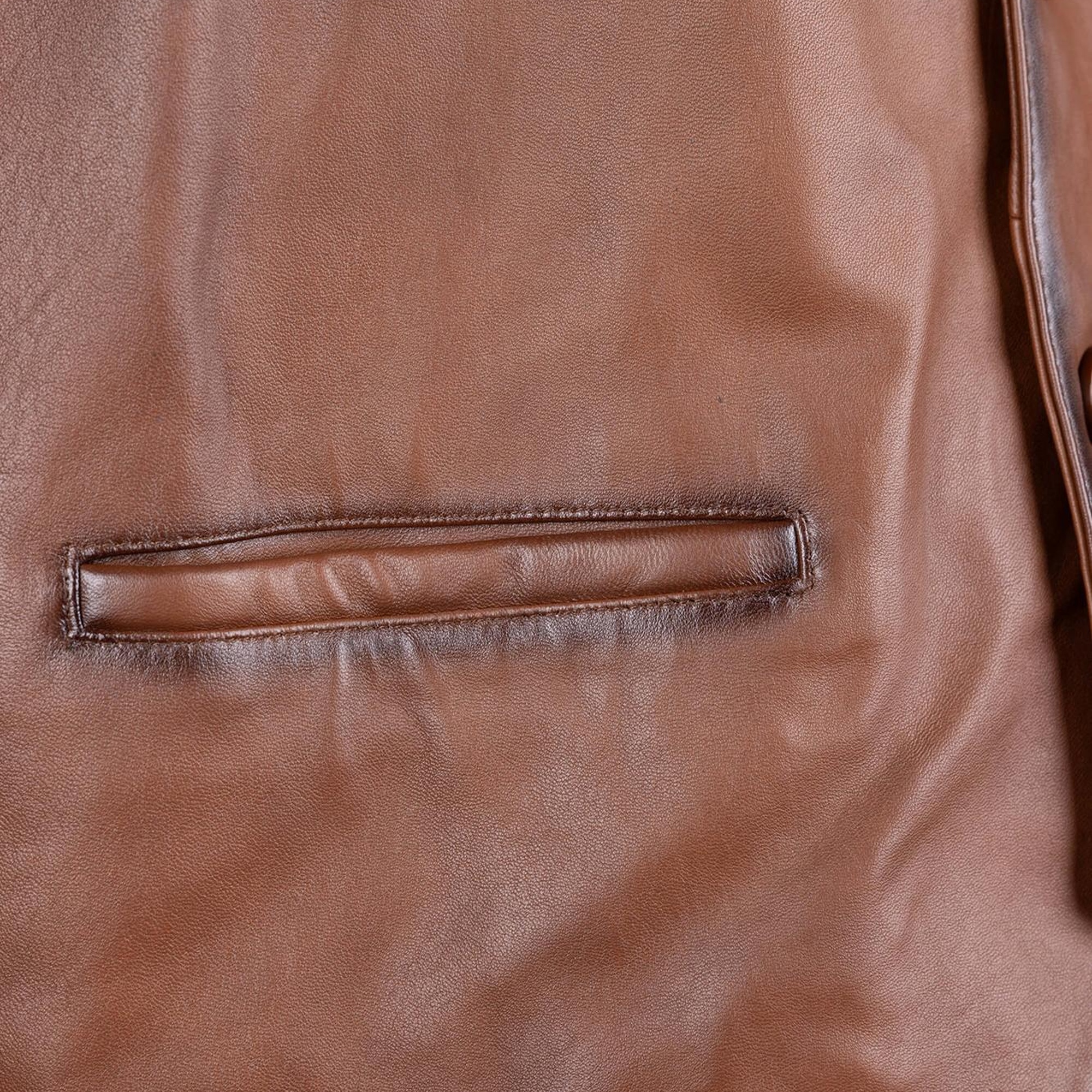 Tamer Tanca Erkek Hakiki Deri Taba Yelek Deri Mont