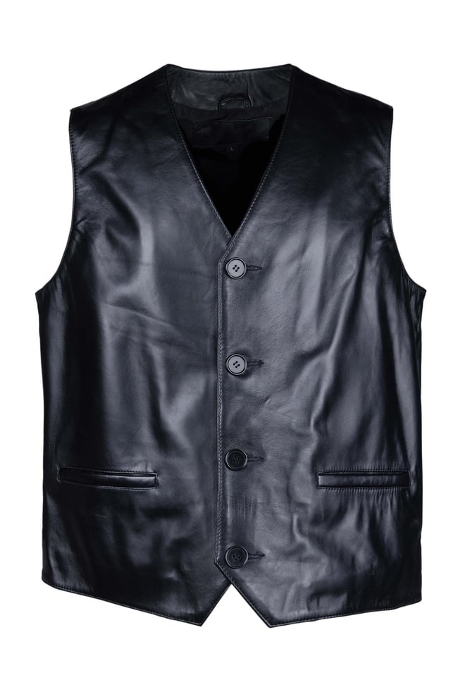  Tamer Tanca Erkek Hakiki Deri Siyah Yelek Deri Mont