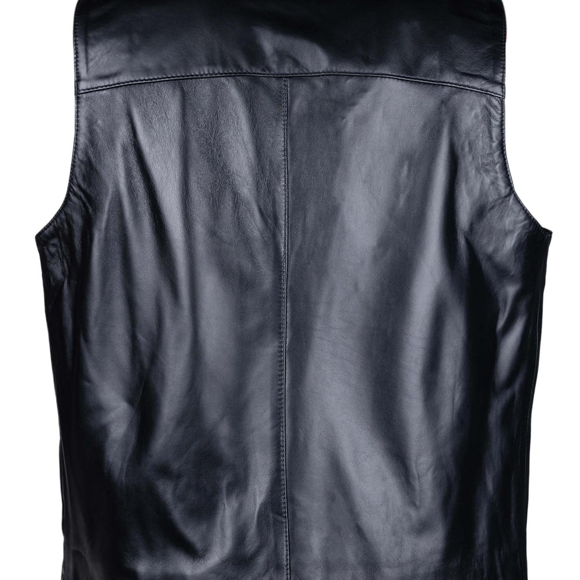 Tamer Tanca Erkek Hakiki Deri Siyah Yelek Deri Mont