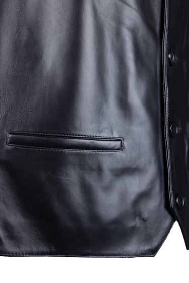  Tamer Tanca Erkek Hakiki Deri Siyah Yelek Deri Mont