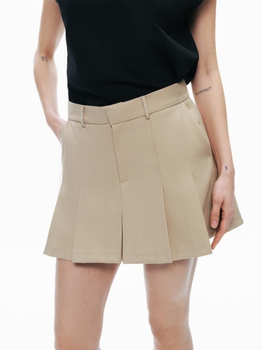  Pileli Mini Şort Etek