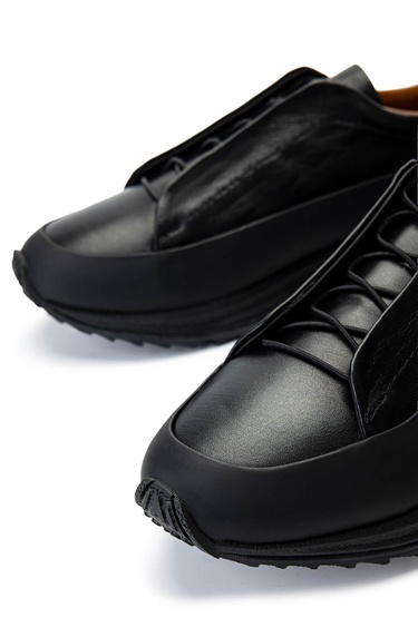  Tamer Tanca Erkek Hakiki Deri Siyah Sneakers & Spor Ayakkabı