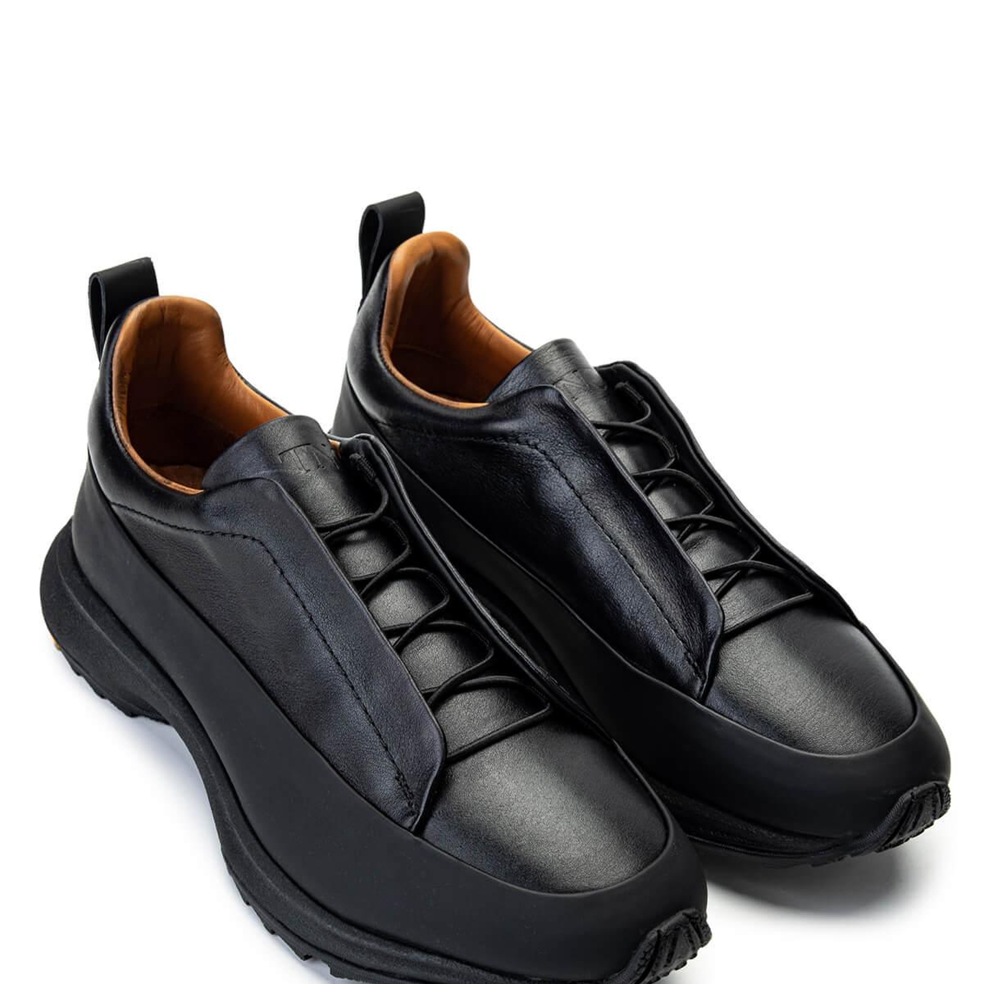 Tamer Tanca Erkek Hakiki Deri Siyah Sneakers & Spor Ayakkabı