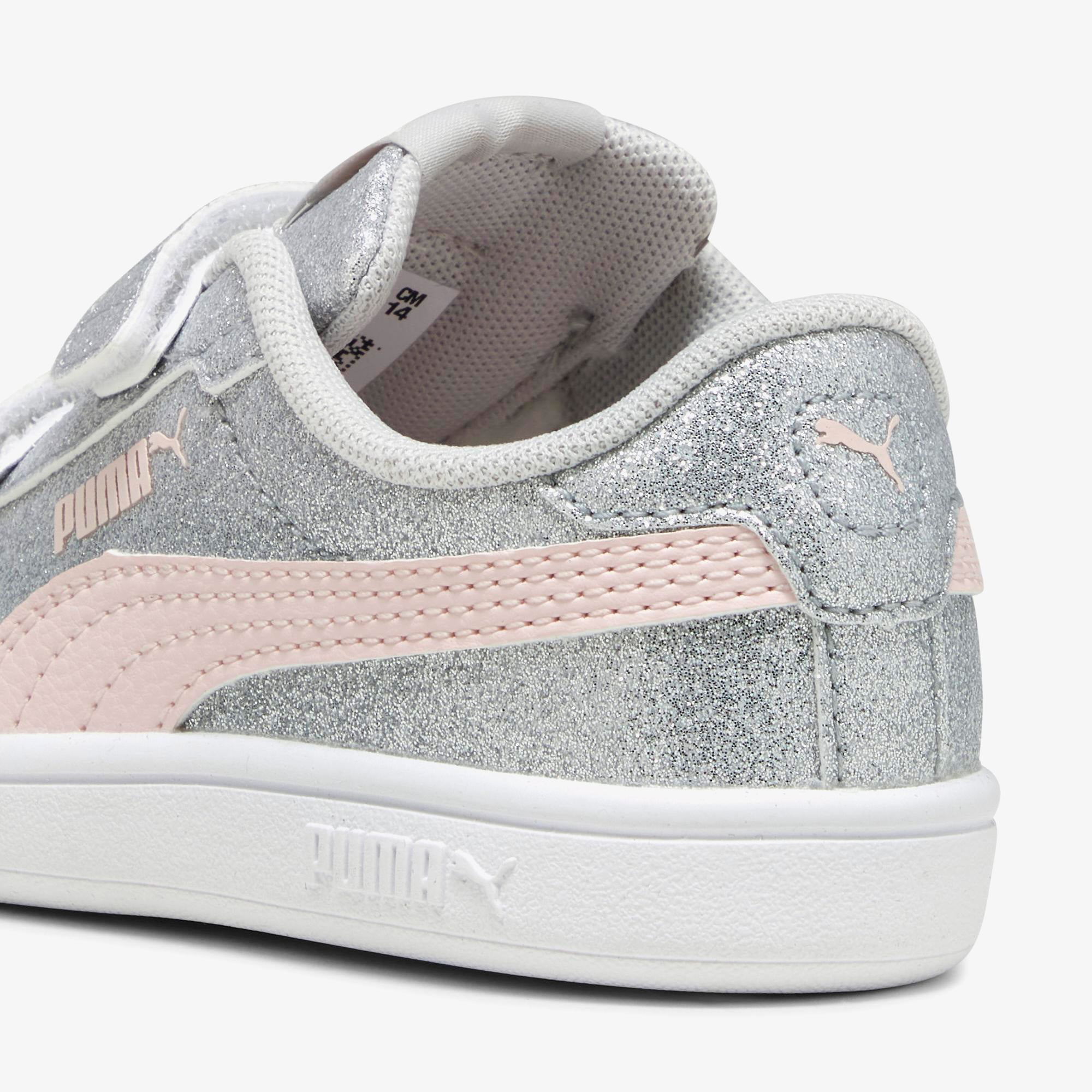 Puma Smash 3.0 Glit Glam V In Çocuk Gri Spor Ayakkabı - Görsel 7