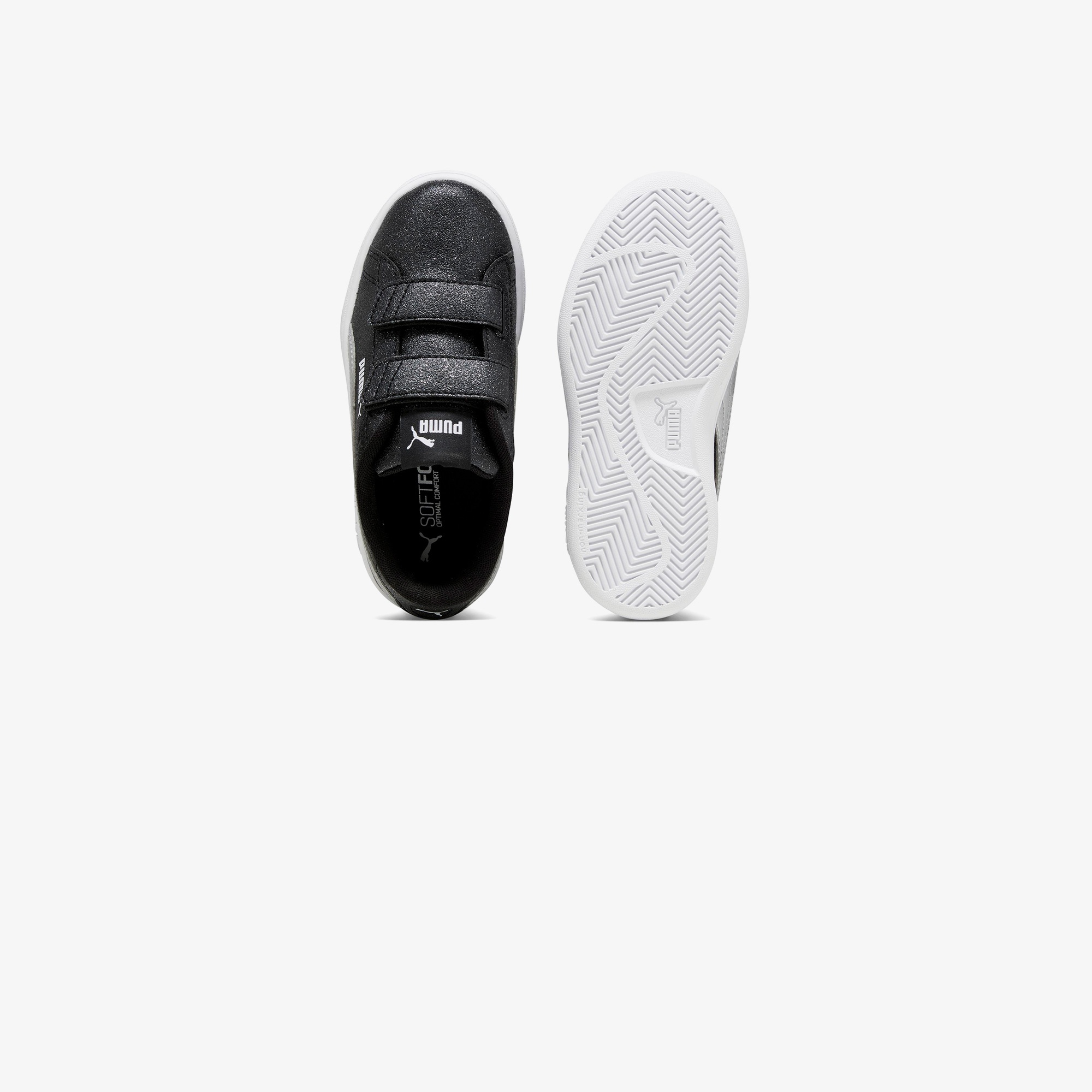 Puma Smash 3.0 Gliz Glam V PS Çocuk Siyah Spor Ayakkabı