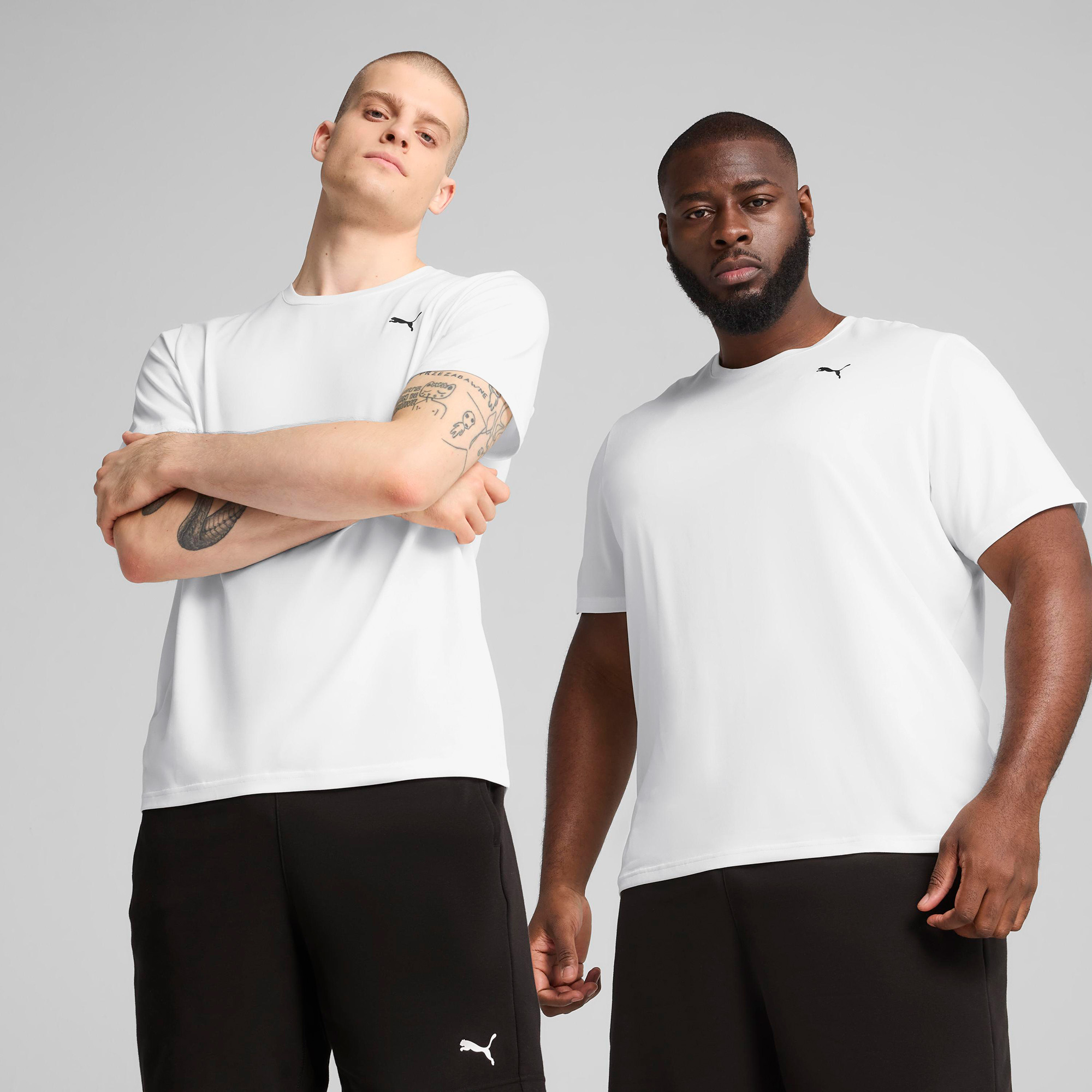  Puma M Tad Essentialential Solid Cat Erkek Beyaz T-Shirt