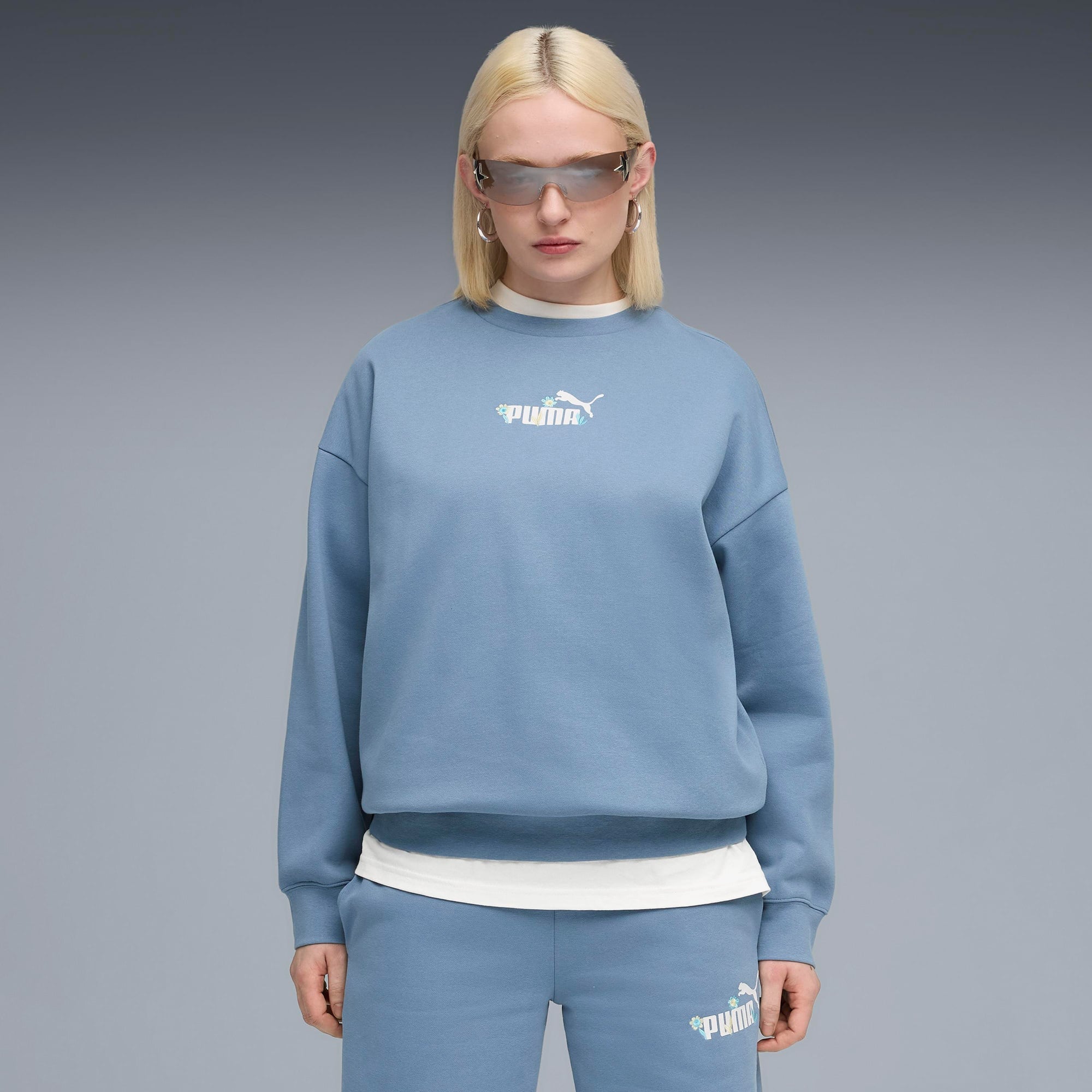 Puma Essential NATURE 2.0  Crew Kadın Mavi Sweatshirt