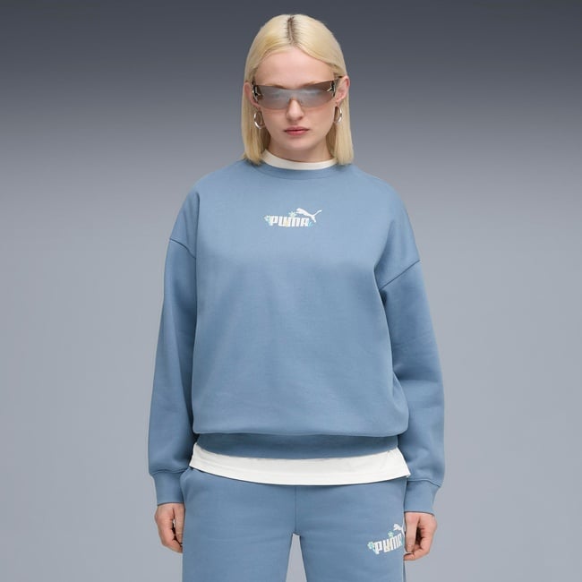  Puma Essential NATURE 2.0  Crew Kadın Mavi Sweatshirt
