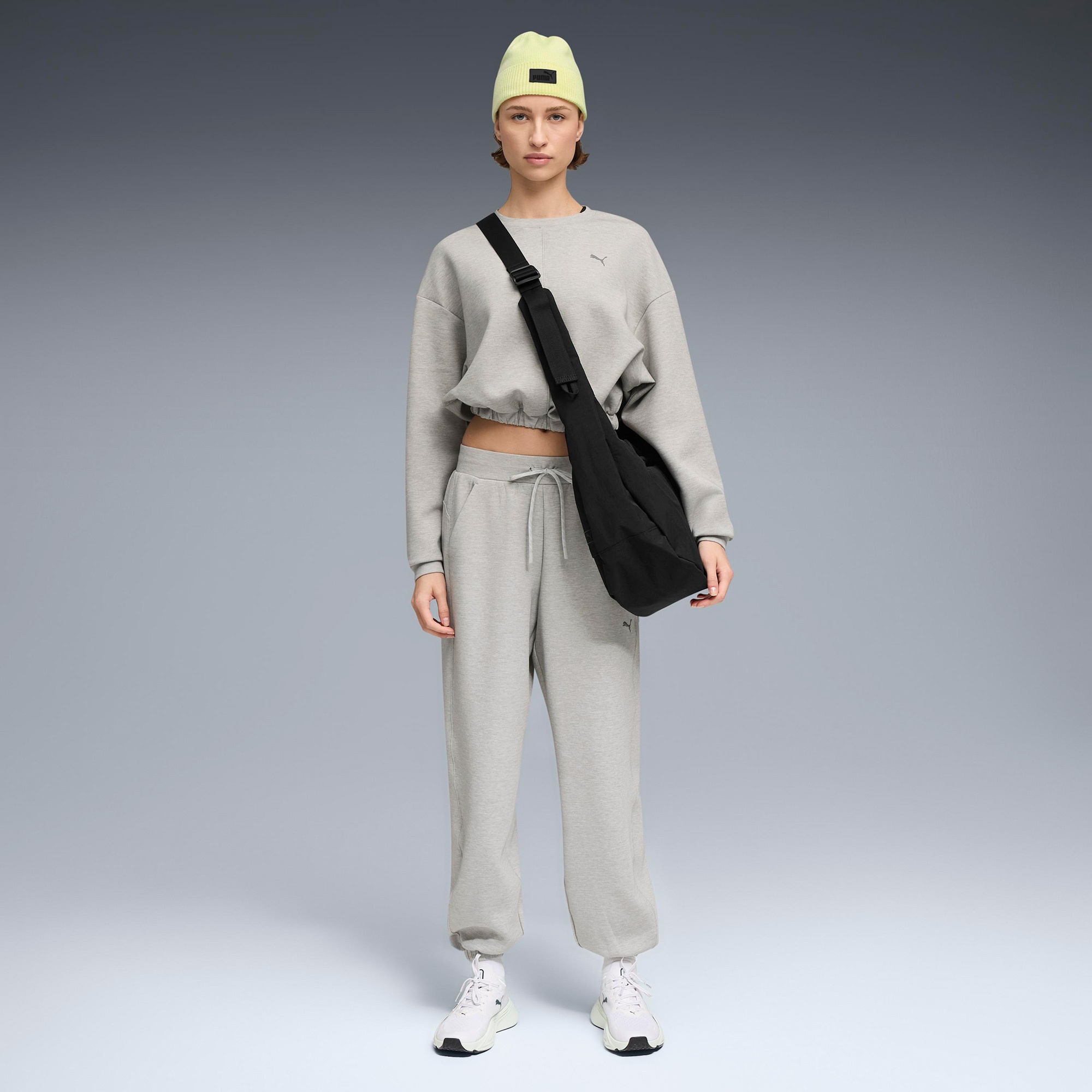 Puma W Cloudspun Crew Kadın Gri Sweatshirt