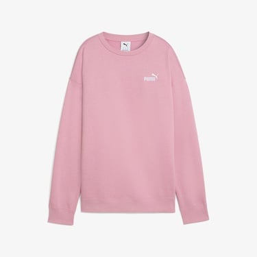  Puma Essential Small Logo Relaxed Crew Kadın Pembe Sweatshirt