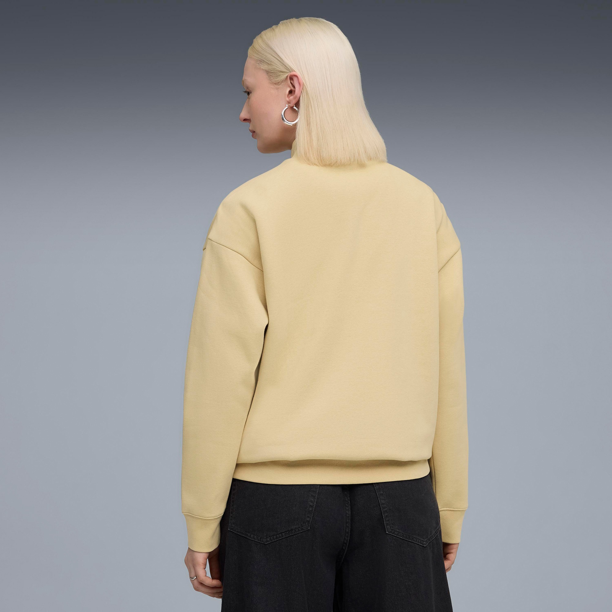 Puma Essential Script Half-Zip Crew Kadın Gri Sweatshirt