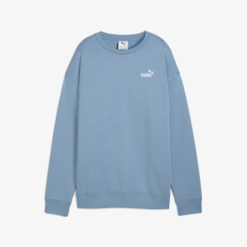  Puma Essential Small Logo Relaxed Crew Kadın Mavi Sweatshirt