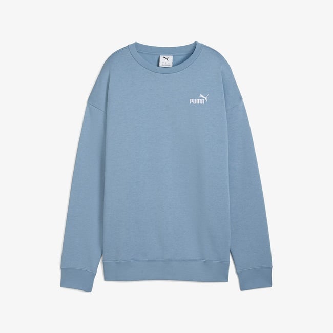  Puma Essential Small Logo Relaxed Crew Kadın Mavi Sweatshirt