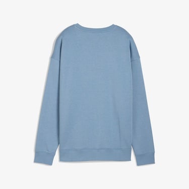  Puma Essential Small Logo Relaxed Crew Kadın Mavi Sweatshirt
