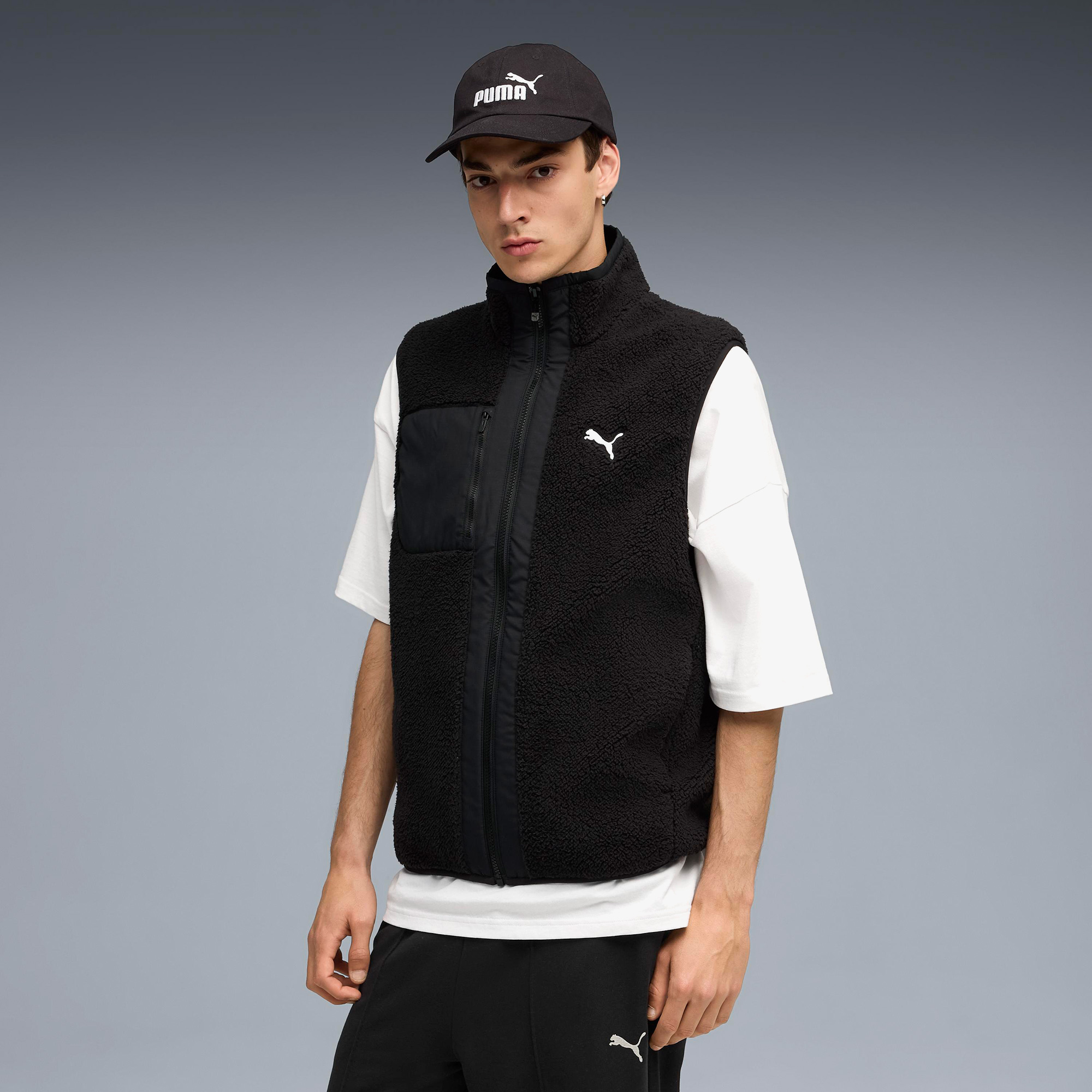  Puma Reversible Sherpa Vest Erkek Siyah Ceket