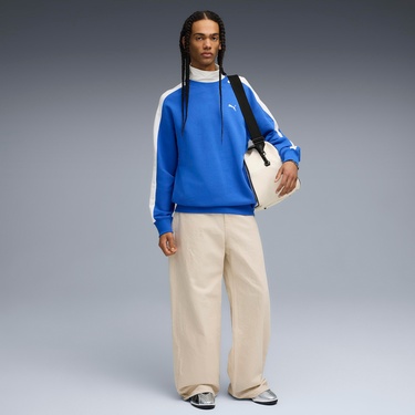  Puma T7 Relaxed Crew Erkek Mavi Sweatshirt
