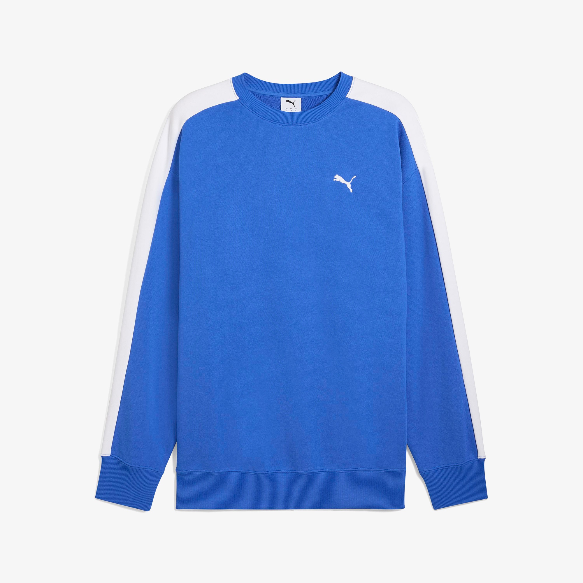 Puma T7 Relaxed Crew Erkek Mavi Sweatshirt