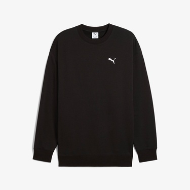  Puma Wardrobe Essential Relaxed Crew Erkek Siyah Sweatshirt