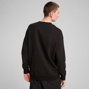  Puma Wardrobe Essential Relaxed Crew Erkek Siyah Sweatshirt
