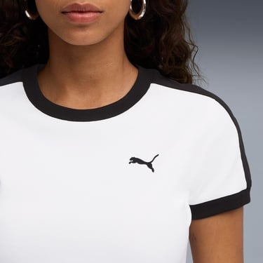  Puma T7 Slim  Kadın Beyaz T-Shirt
