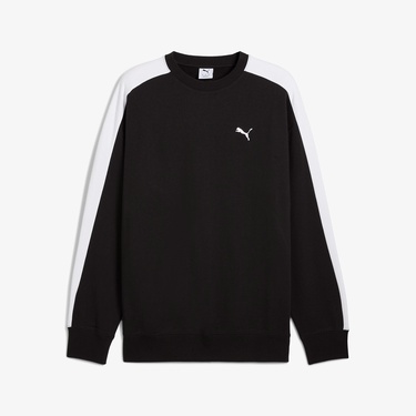  Puma T7 Relaxed Crew Erkek Siyah Sweatshirt