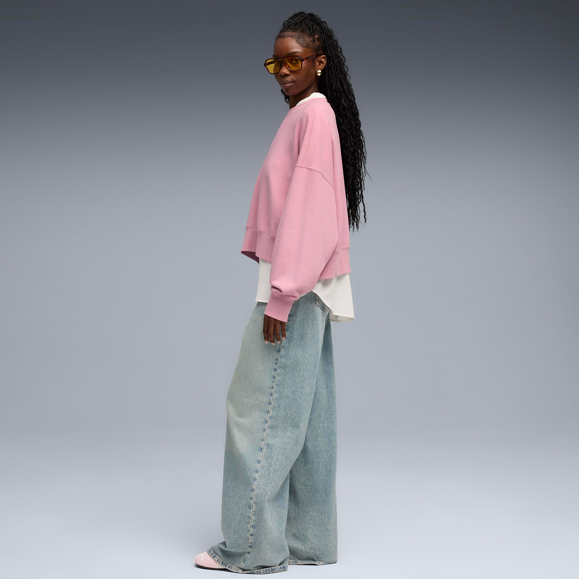 Puma Wardrobe Essential Crew Kadın Pembe Sweatshirt