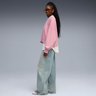  Puma Wardrobe Essential Crew Kadın Pembe Sweatshirt