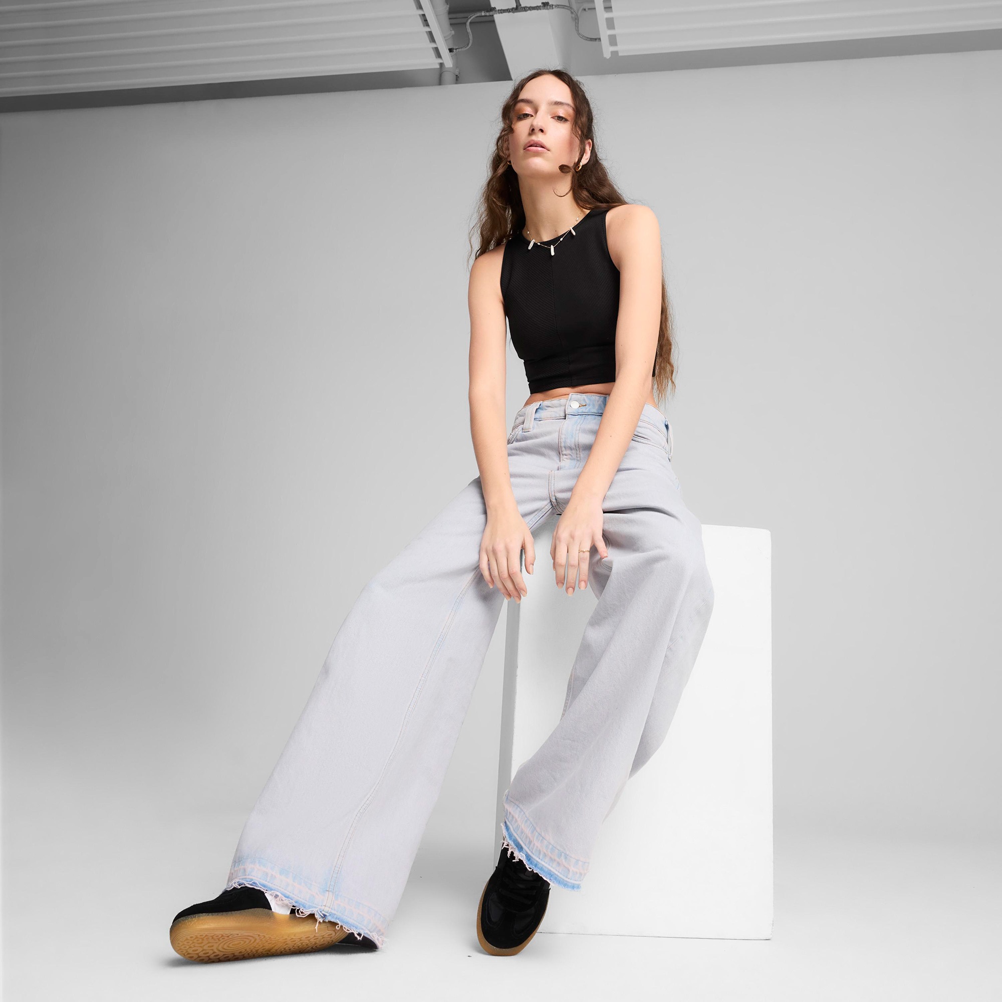 Puma Wardrobe Essential Ribbed Crop Top Kadın Siyah T-Shirt