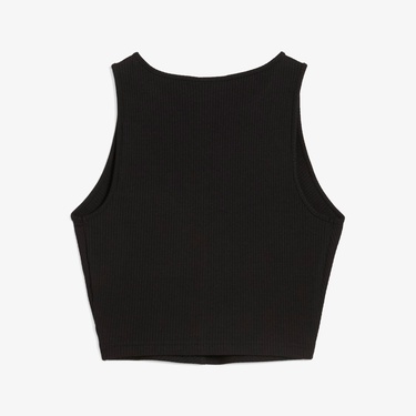  Puma Wardrobe Essential Ribbed Crop Top Kadın Siyah T-Shirt