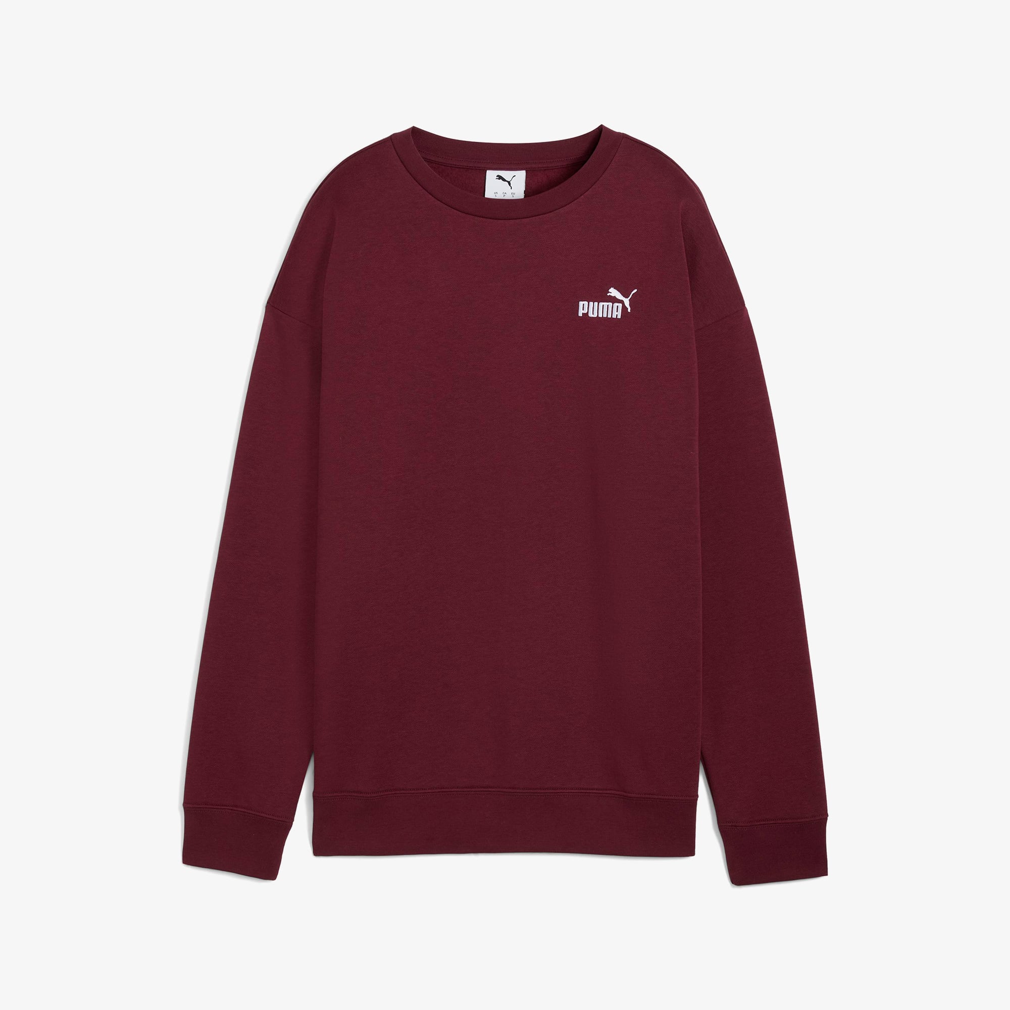  Puma Essential Small Logo Relaxed Crew Kadın Kırmızı Sweatshirt