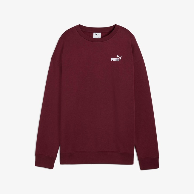  Puma Essential Small Logo Relaxed Crew Kadın Kırmızı Sweatshirt