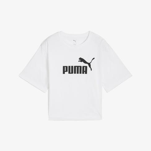  Puma Essential Cropped No. 1 Logo  Kadın Beyaz T-Shirt