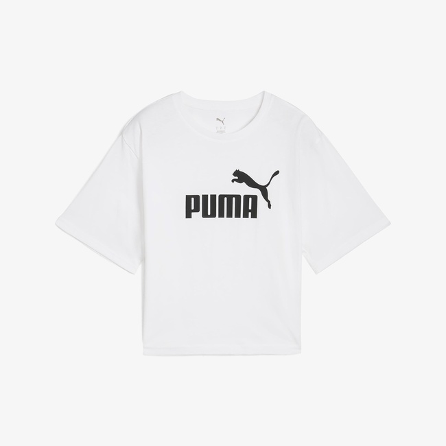  Puma Essential Cropped No. 1 Logo  Kadın Beyaz T-Shirt