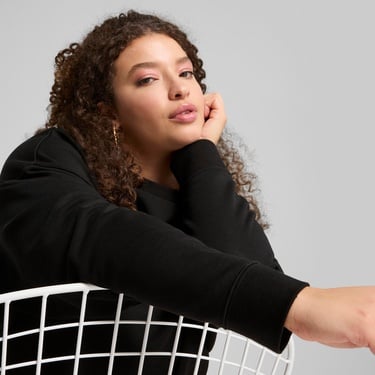  Puma Essential No.1 Logo Relaxed Crew Kadın Siyah Sweatshirt