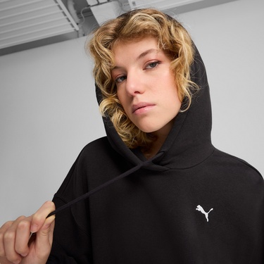  Puma Wardrobe Essential Cropped  Kadın Siyah Sweatshirt