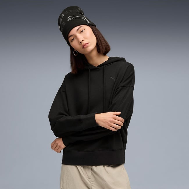  Puma HER Oversized  TR Kadın Siyah Sweatshirt