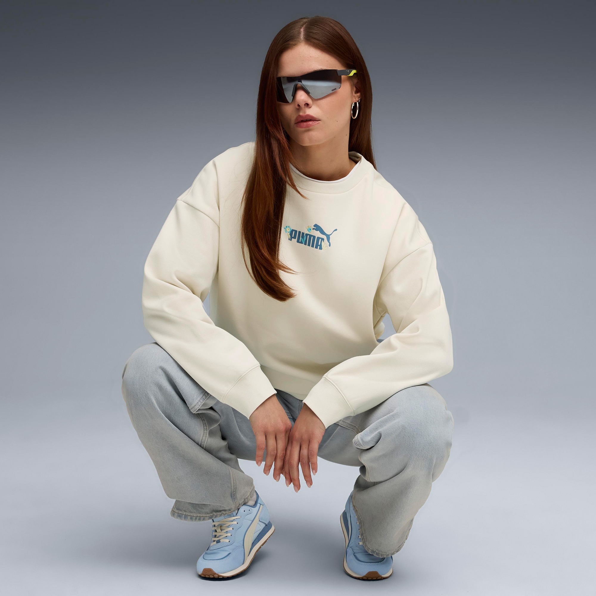 Puma Essential Nature 2.0 Kadın Krem Rengi Sweatshirt