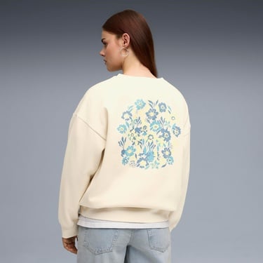  Puma Essential Nature 2.0 Kadın Krem Rengi Sweatshirt