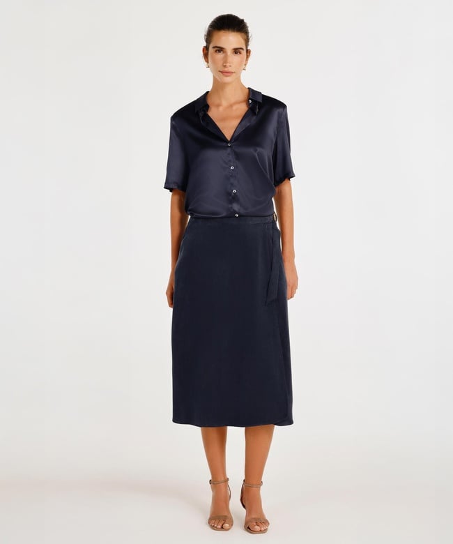  YARGICI Dökümlü Midi Etek