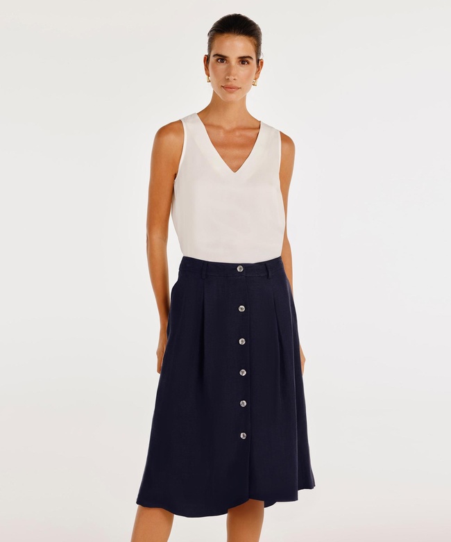  YARGICI Düğme Detaylı Etek